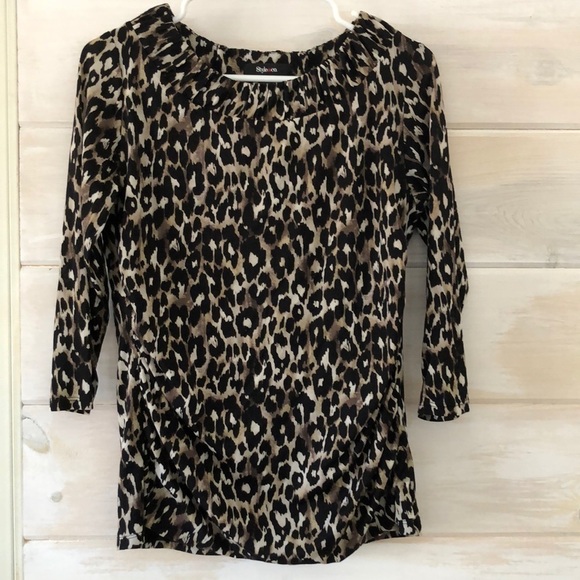 Style & Company Leopard Print Top‎ - Picture 1 of 6